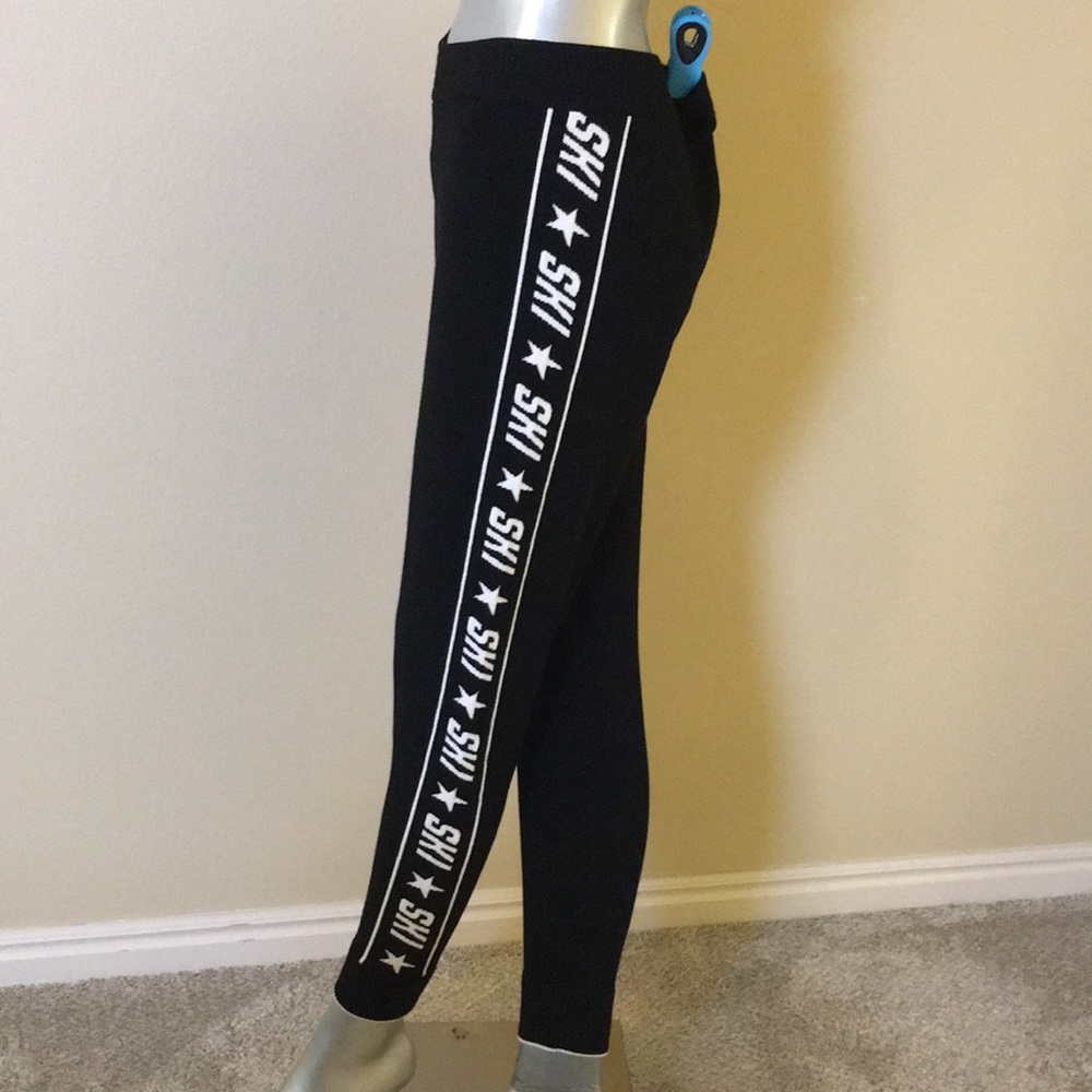 MINNIE ROSE | Knit Cashmere Blend SKI Logo Lounge Jogger Pants